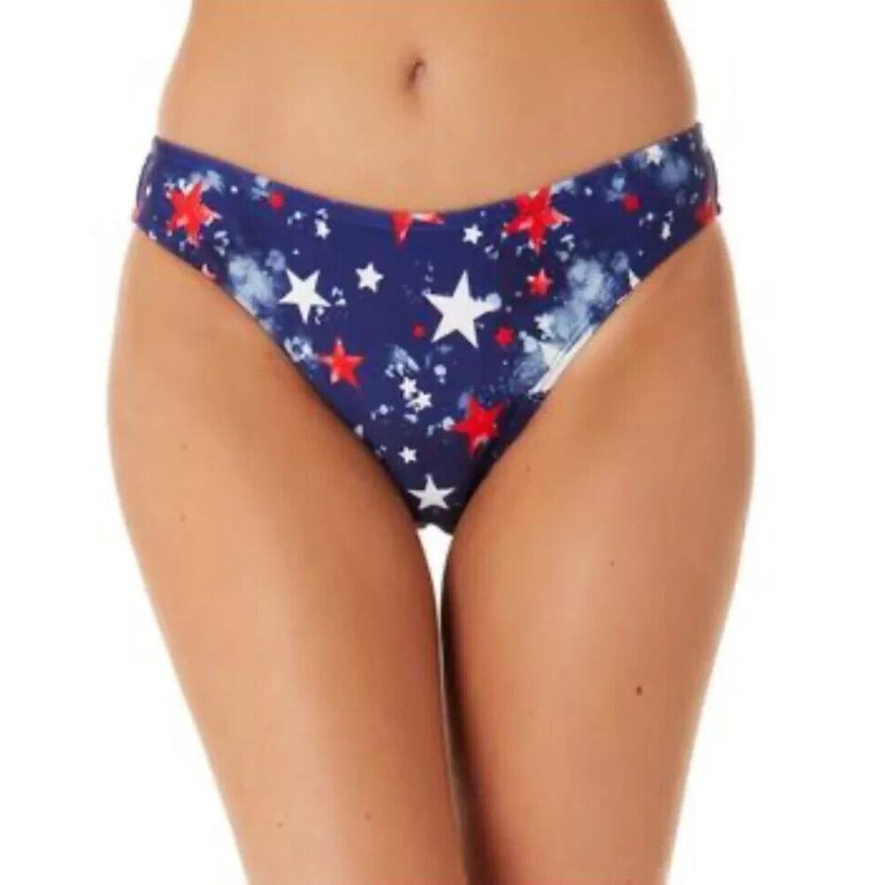 California Waves Juniors’ Splatter Star Hipster Bikini Bottoms, Large